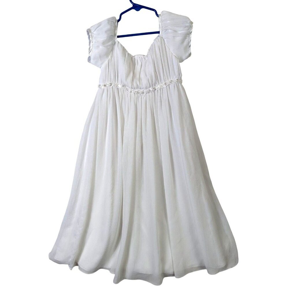 Davids Bridal Flower Girl Dress 6 Communion White Gorgeous Wedding Embellished